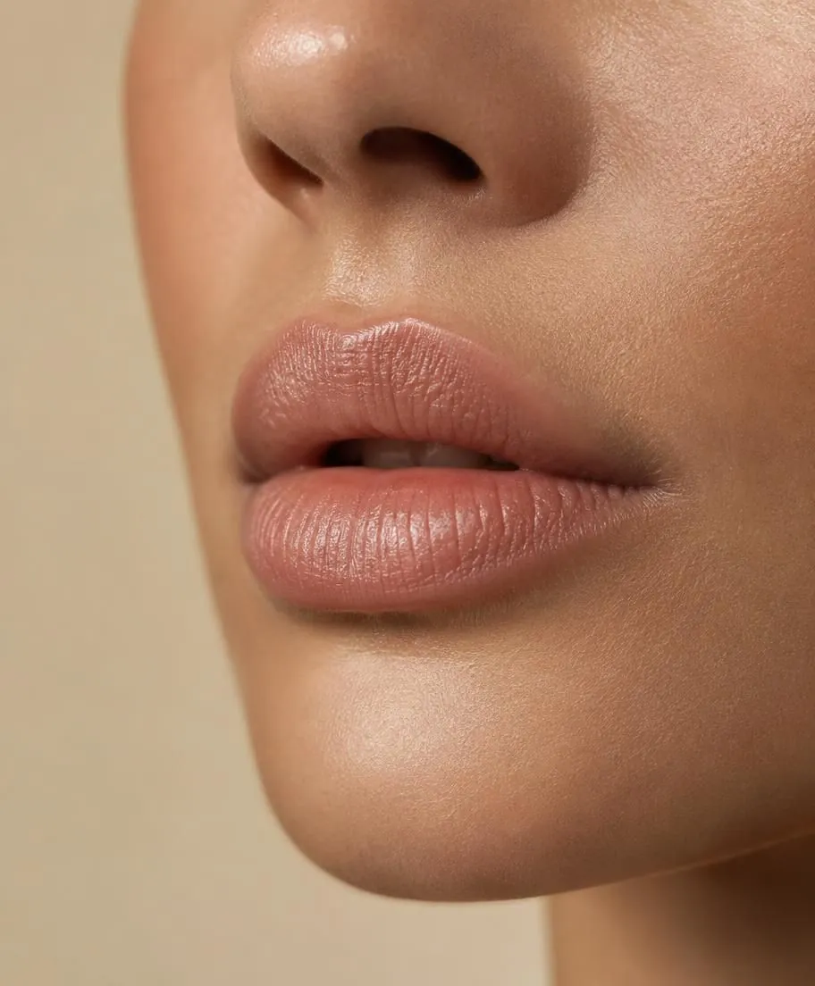 Preenchimento labial em Goiânia: detalhe de lábios com contorno natural